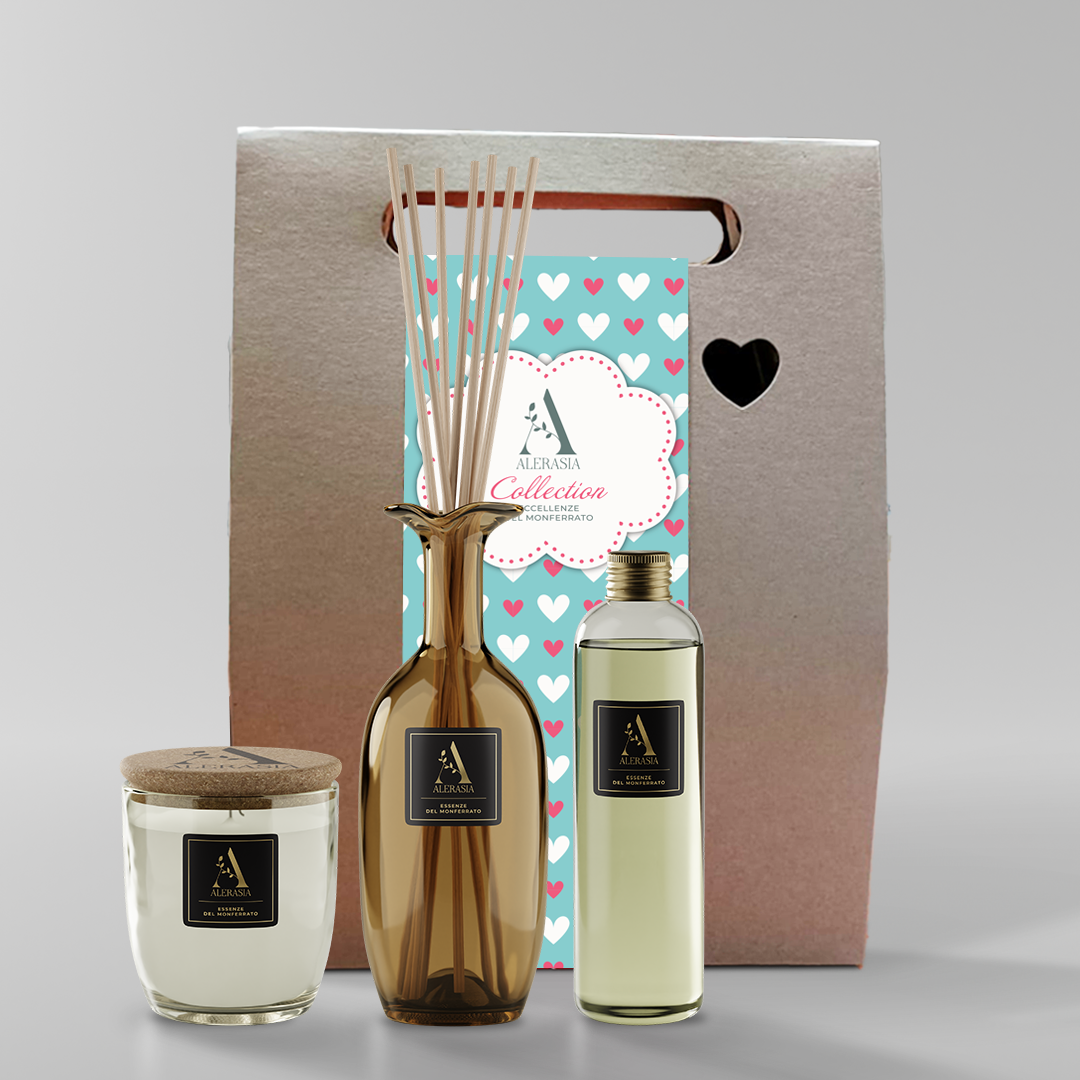 Alerasia Kit Diffusore + Candela 275 ml Uva Rossa vetro vino