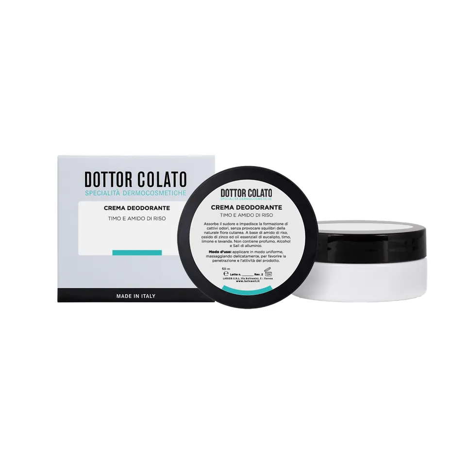 Dottor Colato Crema Deodorante Timo Amido Riso Delicata