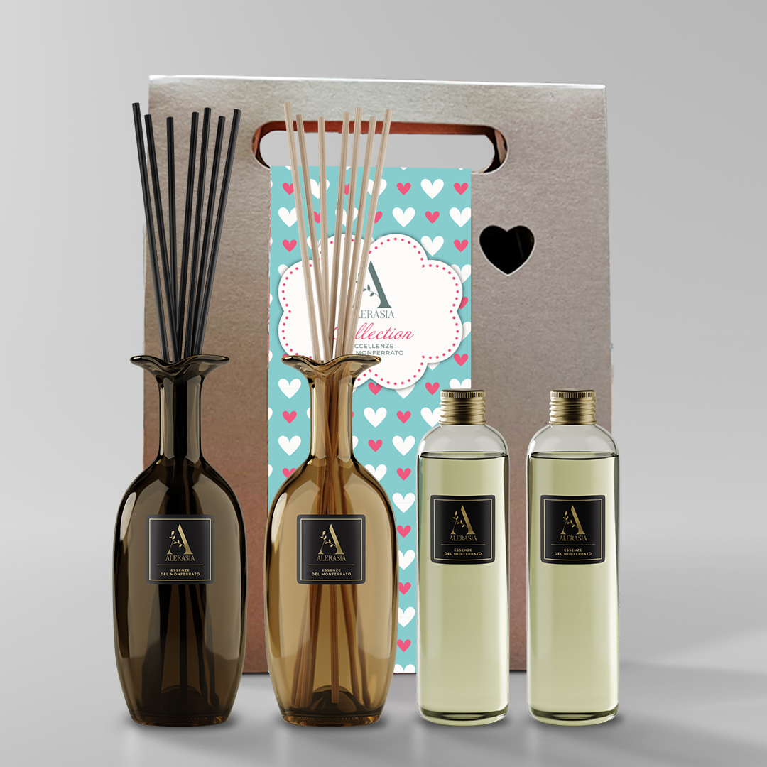 Alerasia Set 2 Diffusori Ambiente con ricarica vetro vino