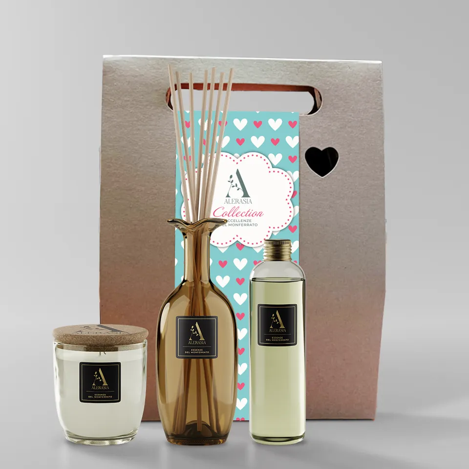 Alerasia Kit Diffusore + Candela 275 ml Uva Rossa vetro vino