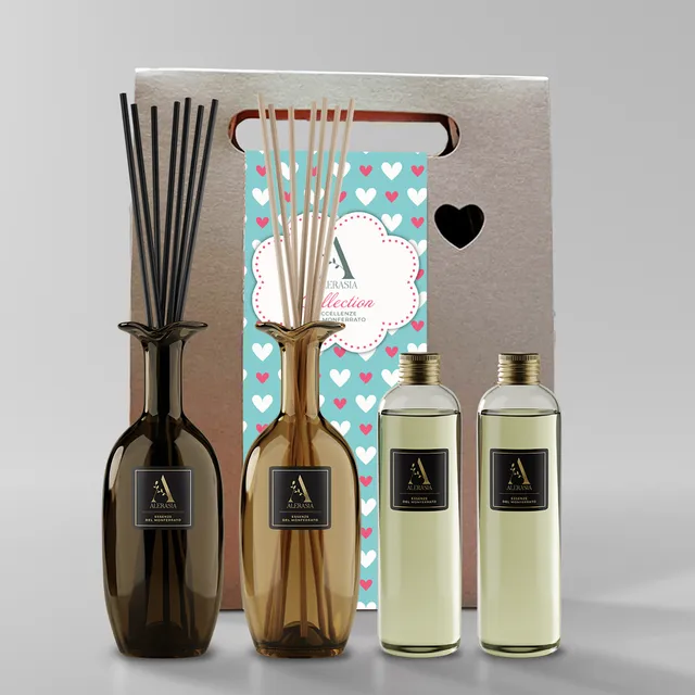 Alerasia Set 2 Diffusori Ambiente con ricarica vetro vino