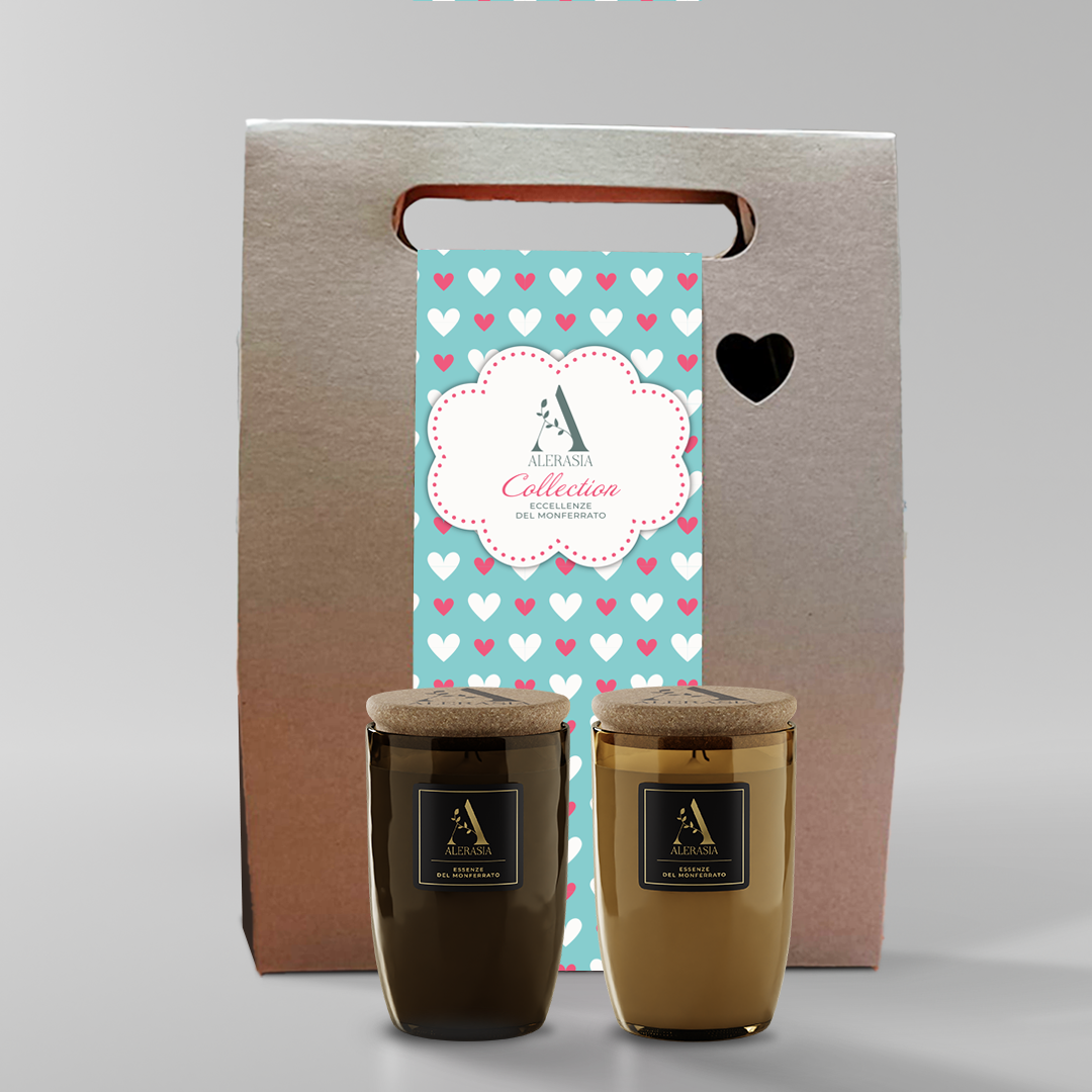 Alerasia Set 2 candele profumate 2x200 ml cera vegetale
