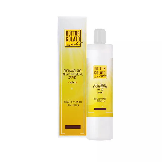 Dottor Colato Solari Alta Protezione SPF 50 crema solare aloe e calendula