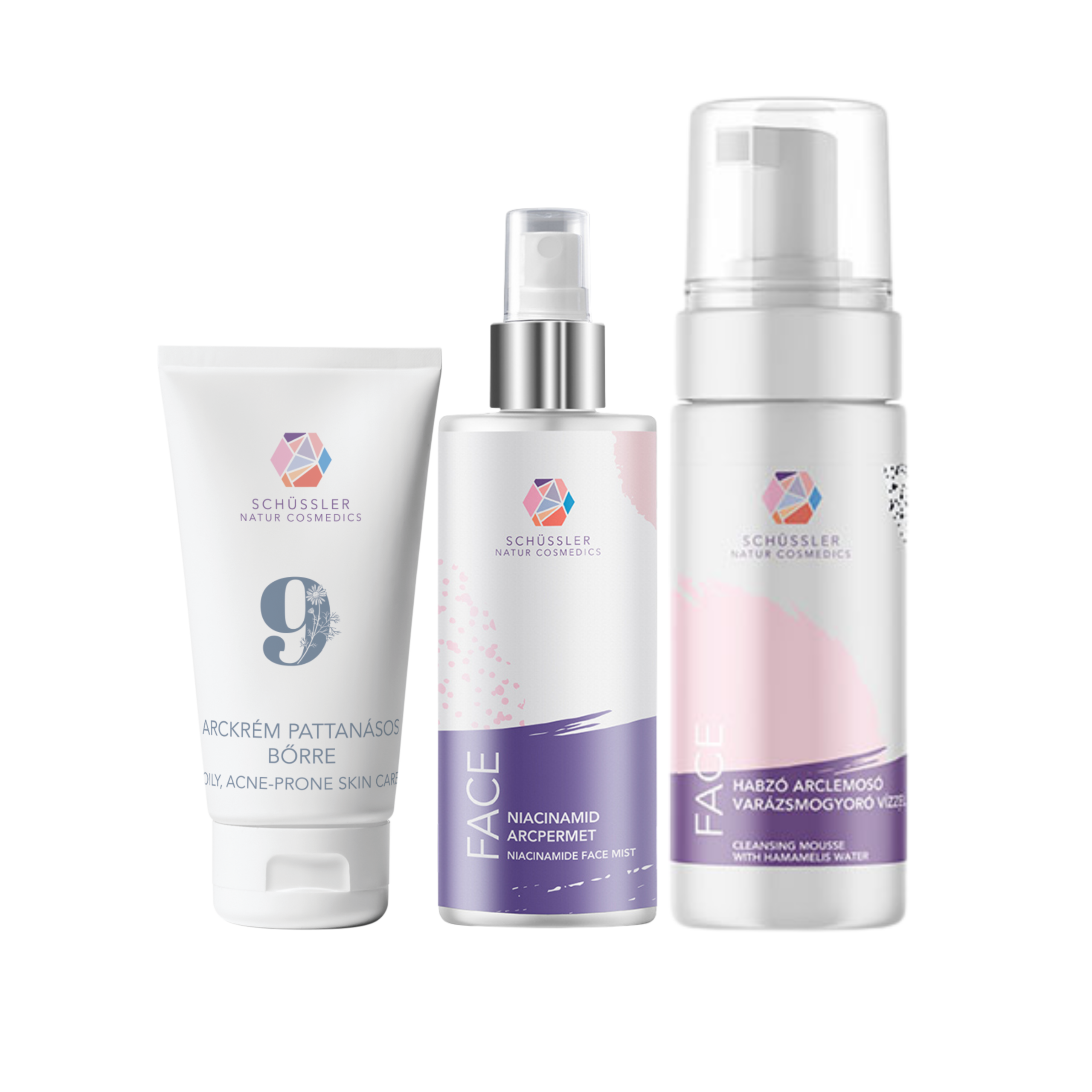 Schussler Kit Viso Pelle Impura 3 Pezzi Detergente Spray Crema