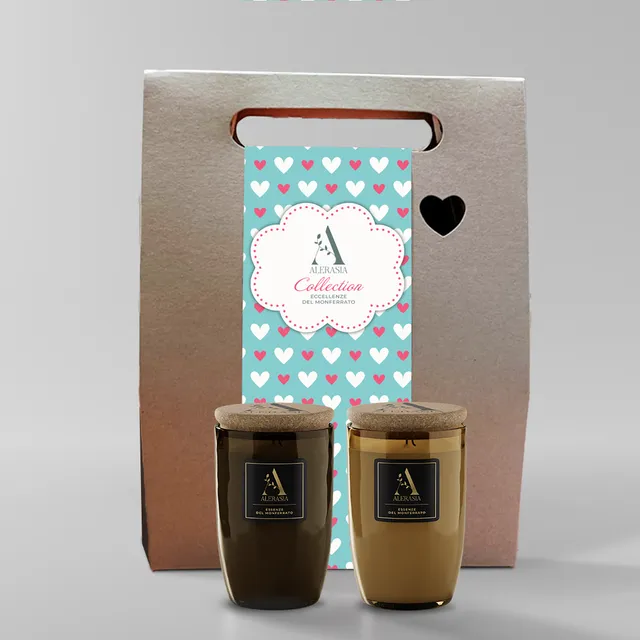Alerasia Set 2 candele profumate 2x200 ml cera vegetale
